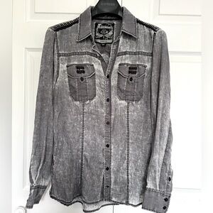 Men’s Buckle Black Label Button Down Shirt Sz Medium